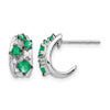 Diamond & Gemstone Polished Post Hoop Earrings
