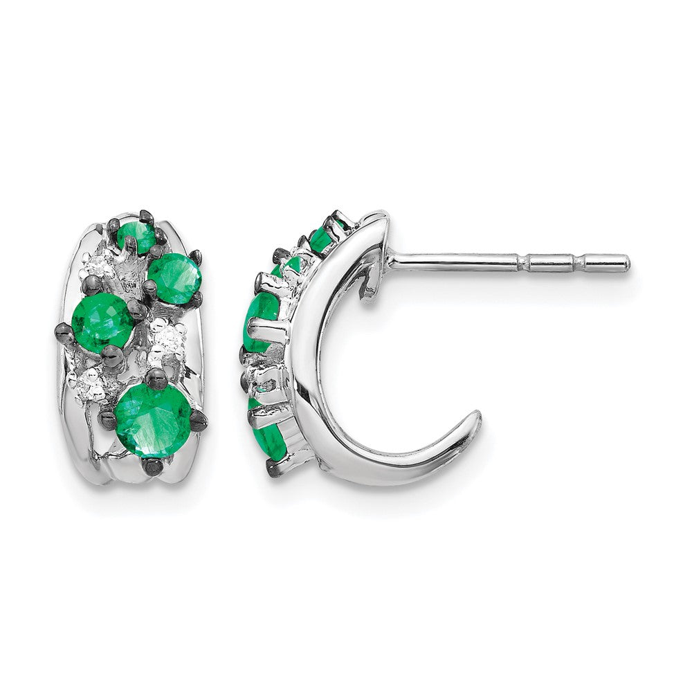 Diamond & Gemstone Polished Post Hoop Earrings