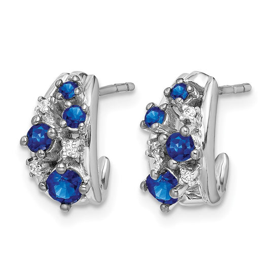 Diamond & Gemstone Polished Post Hoop Earrings