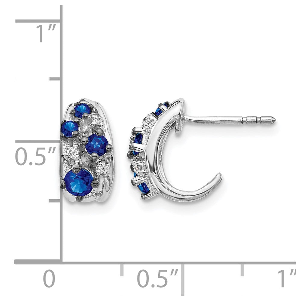 Diamond & Gemstone Polished Post Hoop Earrings
