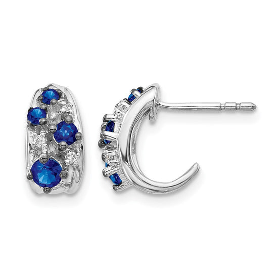 Diamond & Gemstone Polished Post Hoop Earrings