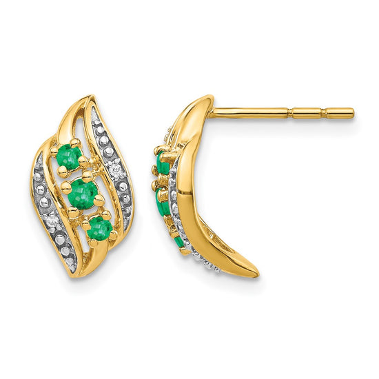 Diamond & Gemstone Polished Post Earrings