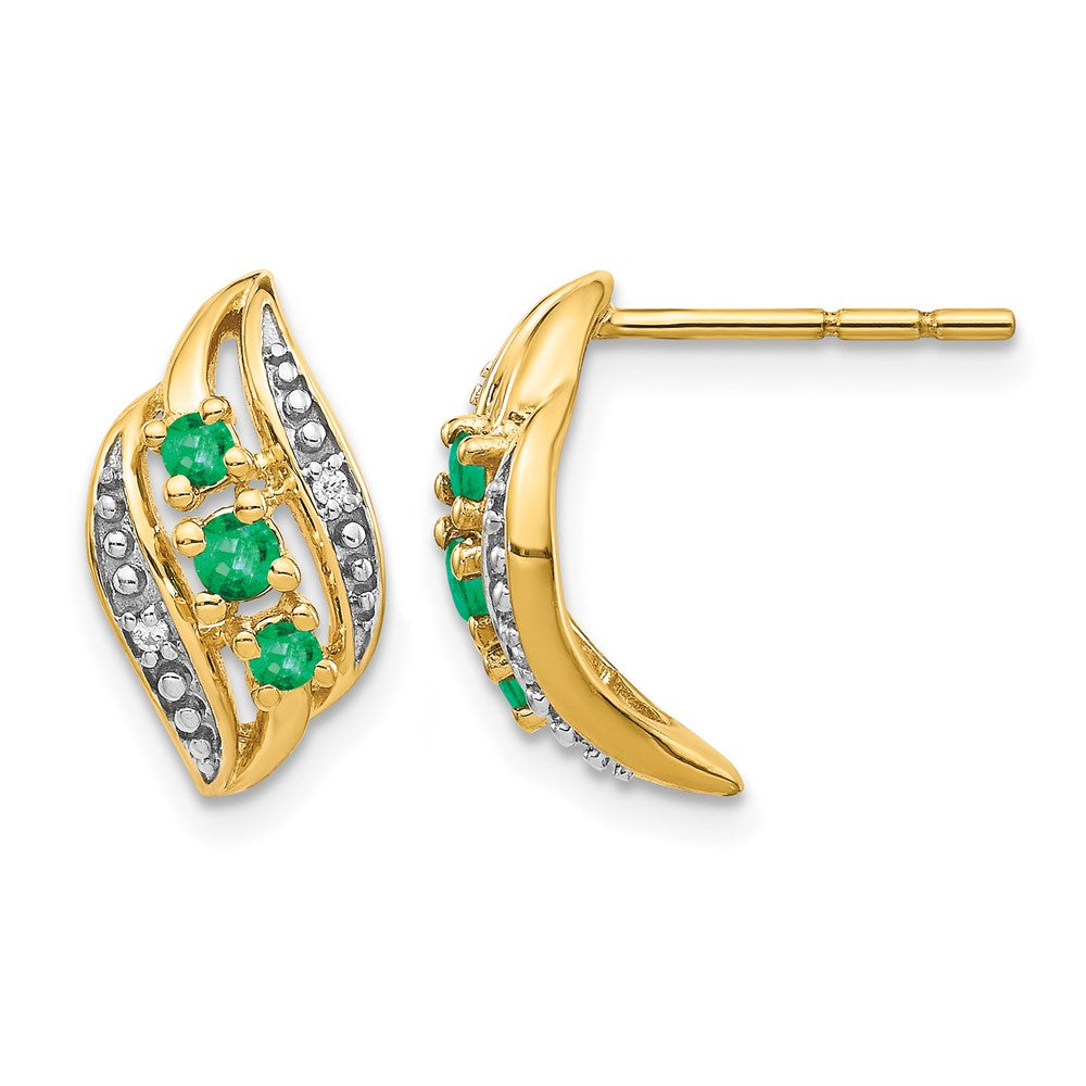 Diamond & Gemstone Polished Post Earrings