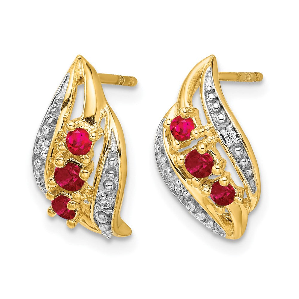 Diamond & Gemstone Polished Post Earrings