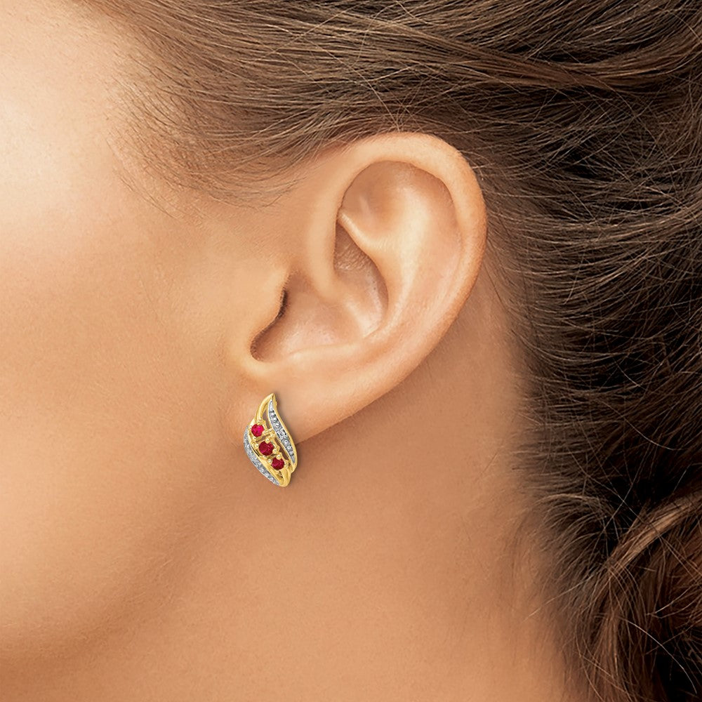 Diamond & Gemstone Polished Post Earrings