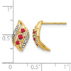 Diamond & Gemstone Polished Post Earrings