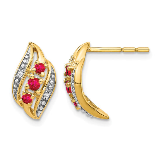 Diamond & Gemstone Polished Post Earrings