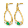 LG Diamond and Created Gemstone Post Dangle Earrings