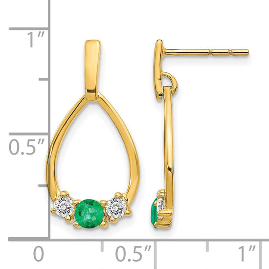 LG Diamond and Created Gemstone Post Dangle Earrings