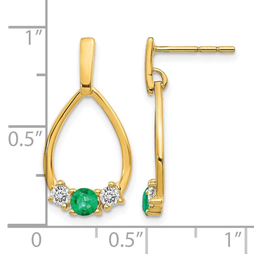 LG Diamond and Created Gemstone Post Dangle Earrings