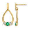 Gemstone & White Sapphire Post Dangle Earrings