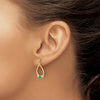 Gemstone & White Sapphire Post Dangle Earrings