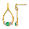 Gemstone & White Sapphire Post Dangle Earrings