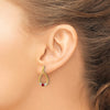 Gemstone & White Sapphire Post Dangle Earrings
