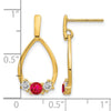 LG Diamond and Created Gemstone Post Dangle Earrings