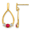 Gemstone & White Sapphire Post Dangle Earrings