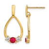 Gemstone & White Sapphire Post Dangle Earrings