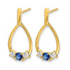 LG Diamond and Created Gemstone Post Dangle Earrings