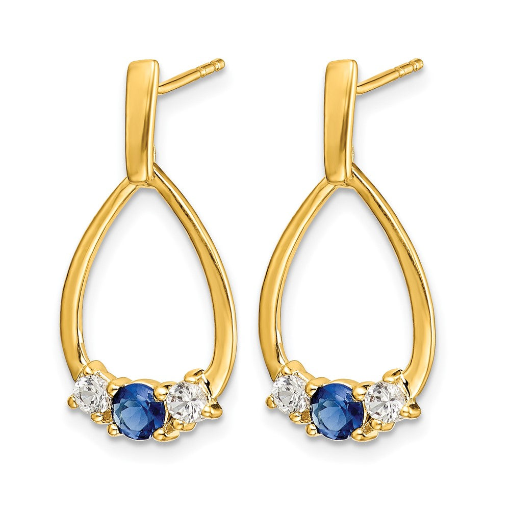 LG Diamond and Created Gemstone Post Dangle Earrings