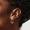 LG Diamond and Created Gemstone Post Dangle Earrings