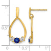 LG Diamond and Created Gemstone Post Dangle Earrings