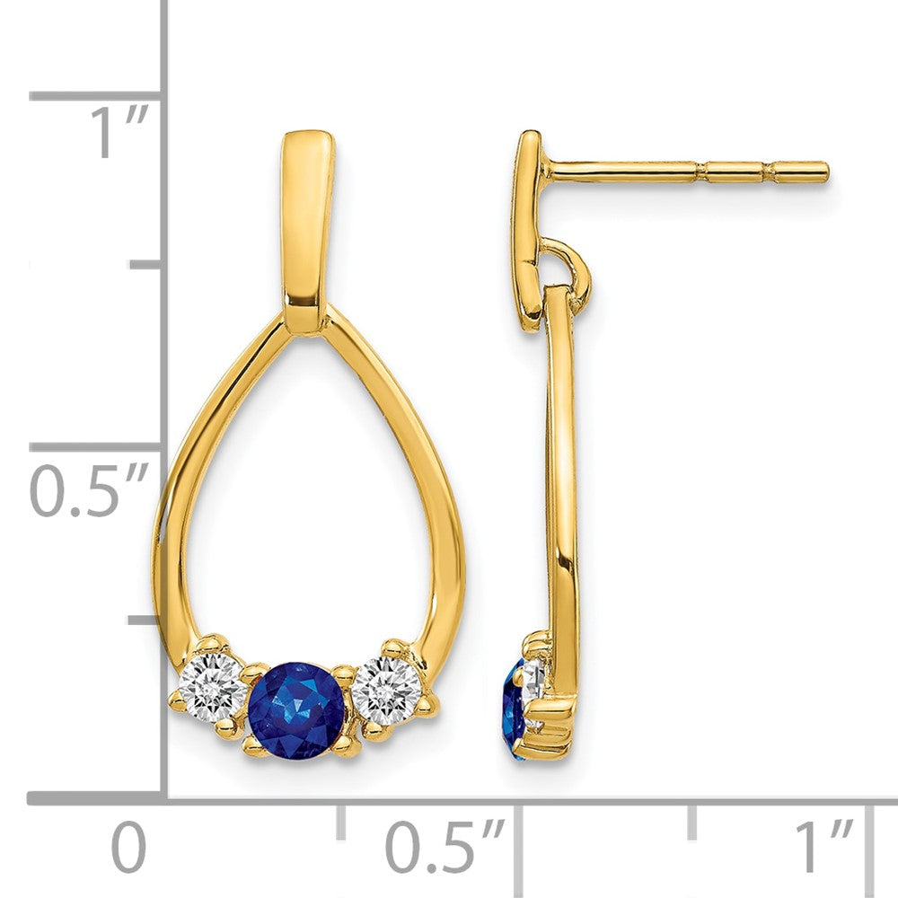 LG Diamond and Created Gemstone Post Dangle Earrings