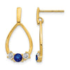 LG Diamond and Created Gemstone Post Dangle Earrings