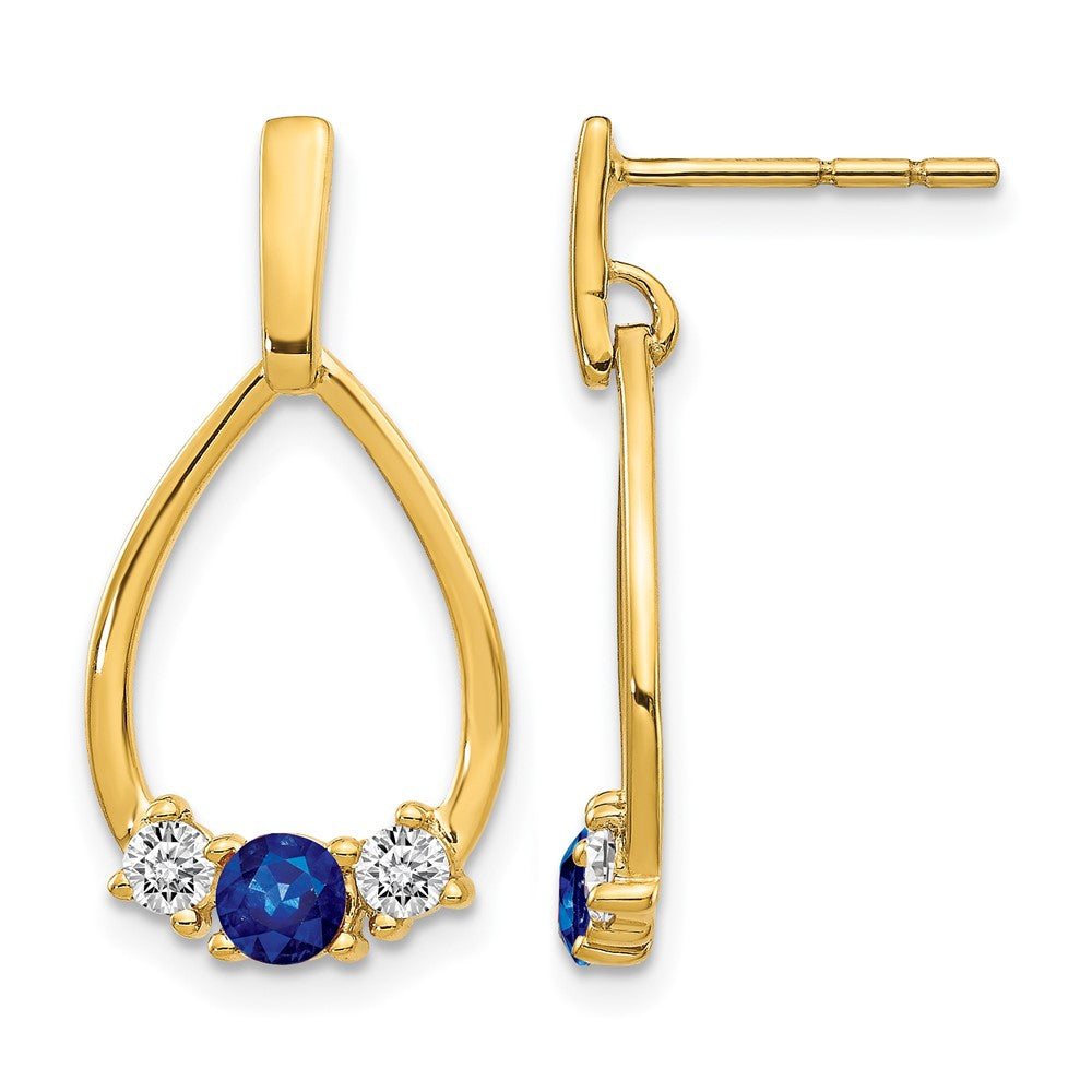 LG Diamond and Created Gemstone Post Dangle Earrings