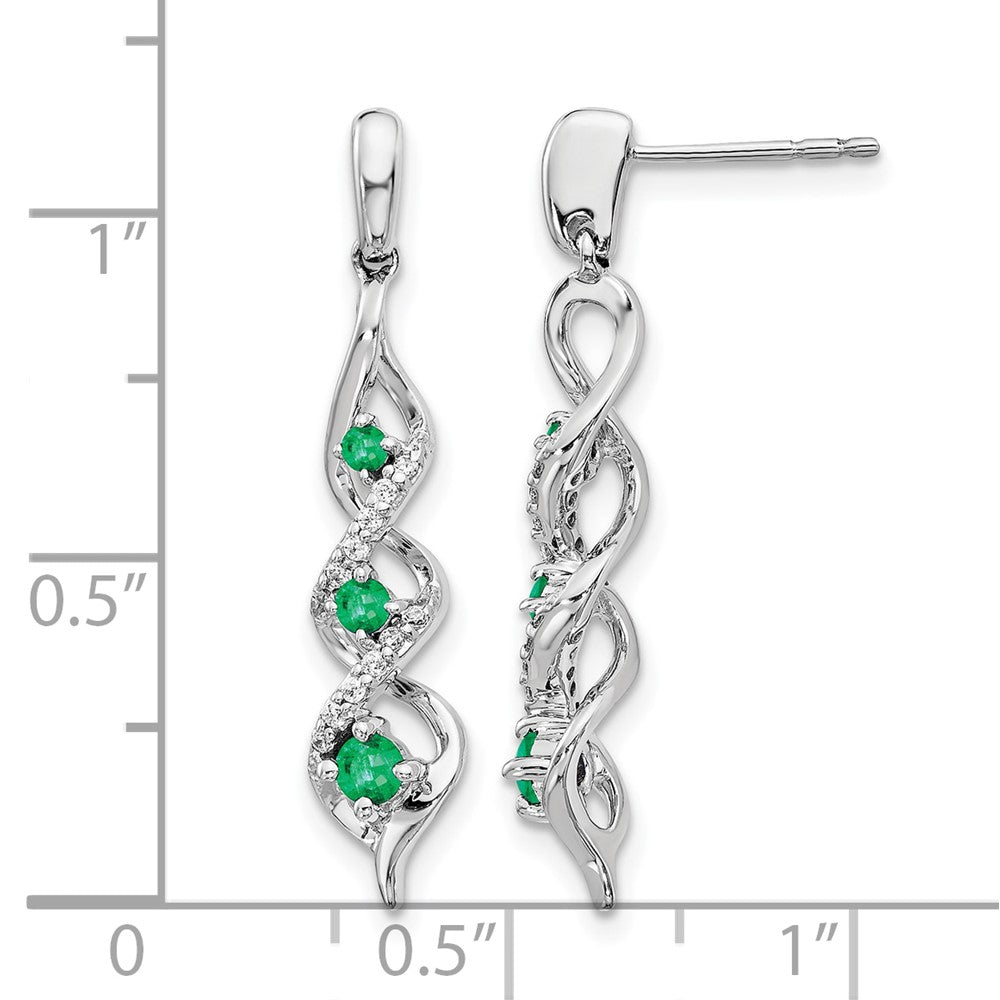 Diamond & Gemstone Post Dangle Earrings