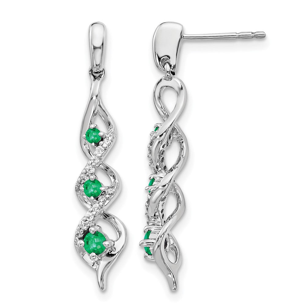 Diamond & Gemstone Post Dangle Earrings