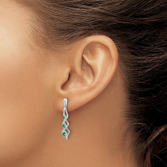 Diamond & Gemstone Post Dangle Earrings