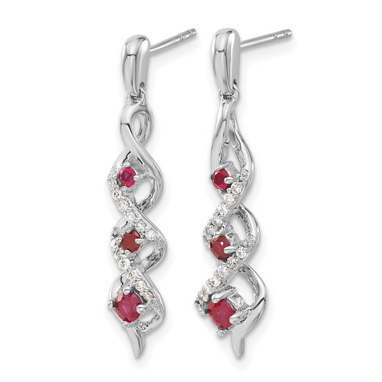 Diamond & Gemstone Post Dangle Earrings
