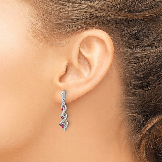 Diamond & Gemstone Post Dangle Earrings