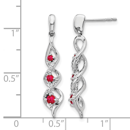 Diamond & Gemstone Post Dangle Earrings