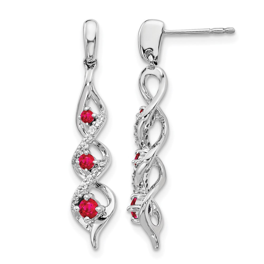 Diamond & Gemstone Post Dangle Earrings