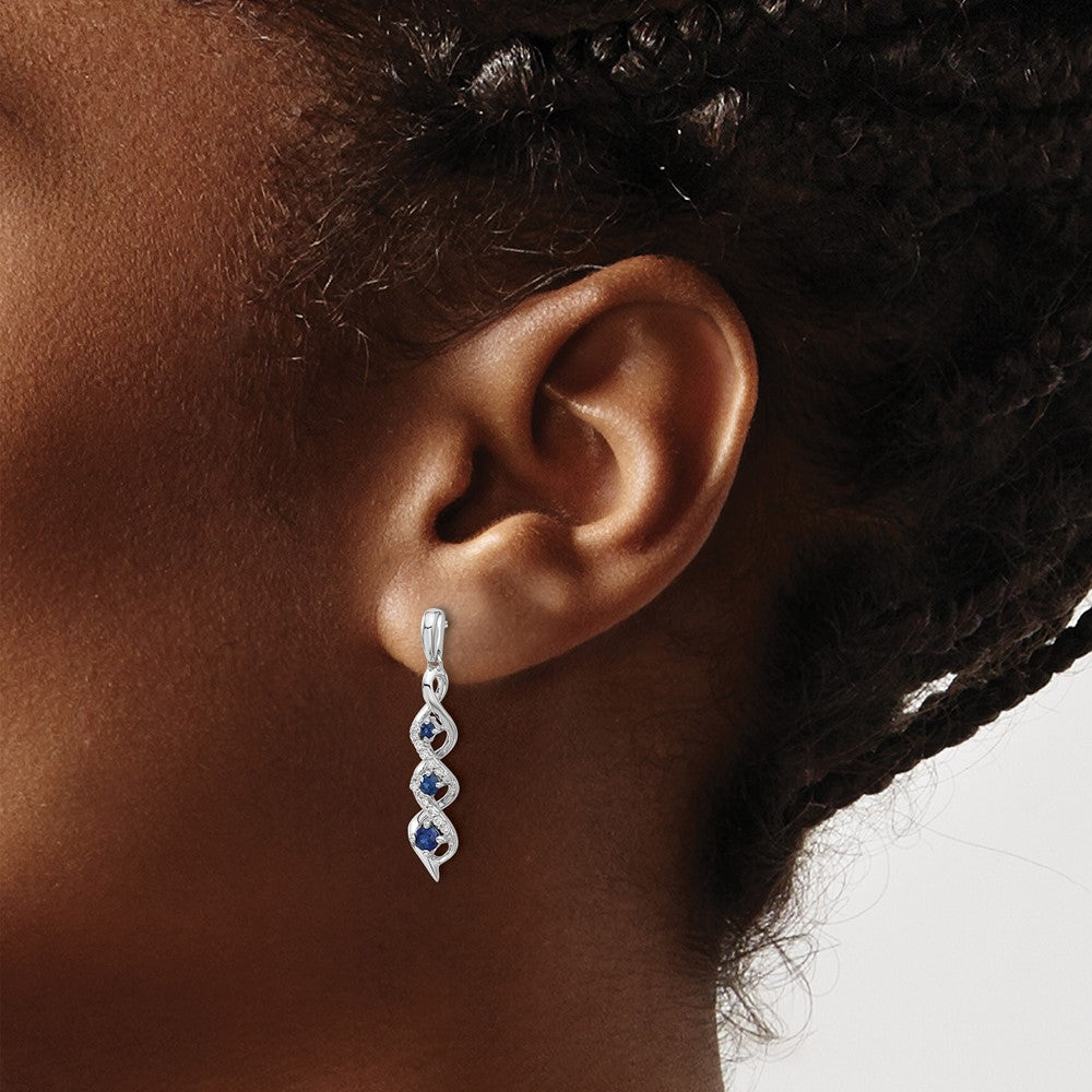 Diamond & Gemstone Post Dangle Earrings