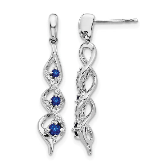Diamond & Gemstone Post Dangle Earrings