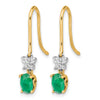 Diamond & Oval Gemstone Shepherd Hook Earrings