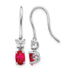 Diamond & Oval Gemstone Shepherd Hook Earrings