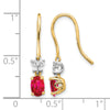 Diamond & Oval Gemstone Shepherd Hook Earrings