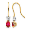 Diamond & Oval Gemstone Shepherd Hook Earrings