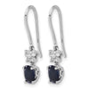 Diamond & Oval Gemstone Shepherd Hook Earrings