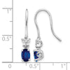 Diamond & Oval Gemstone Shepherd Hook Earrings