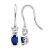 Diamond & Oval Gemstone Shepherd Hook Earrings
