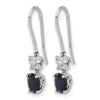 Diamond & Oval Gemstone Shepherd Hook Earrings
