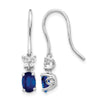 Diamond & Oval Gemstone Shepherd Hook Earrings