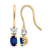 Diamond & Oval Gemstone Shepherd Hook Earrings