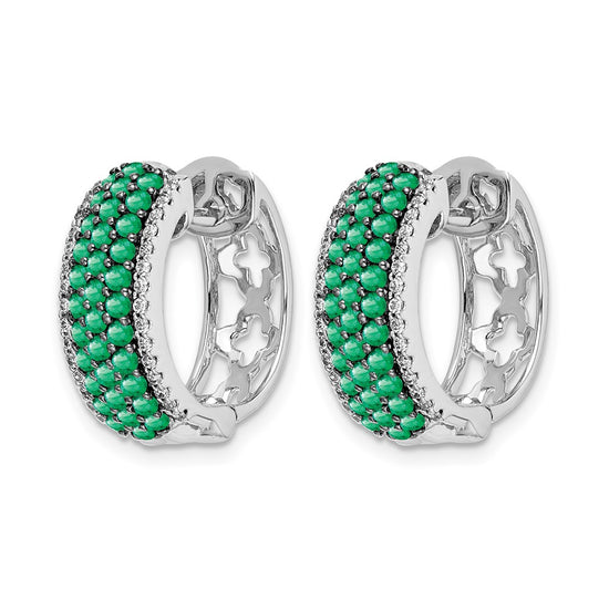 Diamond & Gemstone Hinged Hoop Earrings