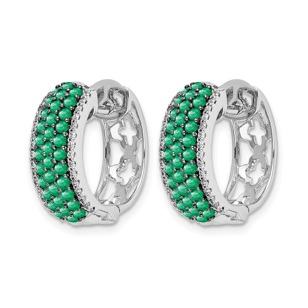 Diamond & Gemstone Hinged Hoop Earrings