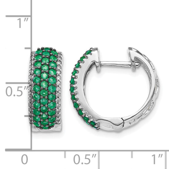 Diamond & Gemstone Hinged Hoop Earrings